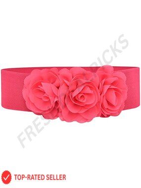 Wide Elastic Waist Belt Three-Flower Corset for Dress Plus Size